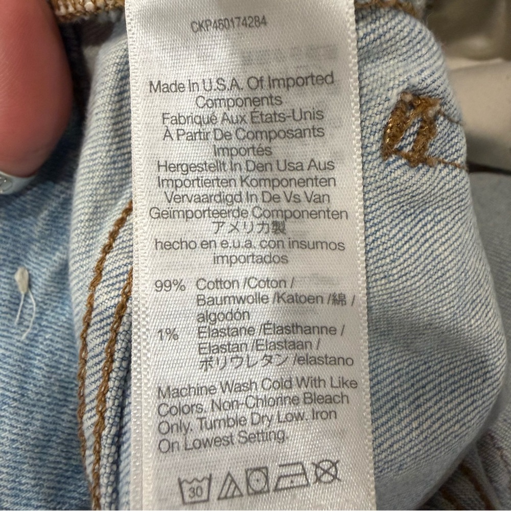 Madewell The Perfect Vintage Straight Denim Jeans Women’s 25 Danny Wash Knee Rip - Picture 13 of 13